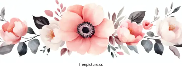 Delicate Watercolor Floral Arrangement