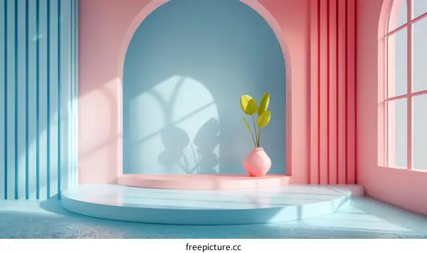 Pastel Pink and Blue Display Stand Scene