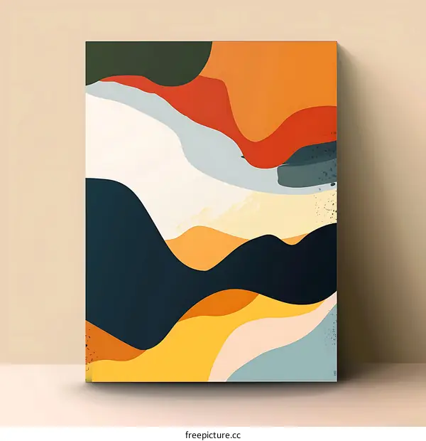Abstract Geometric Shapes In Warm Colors