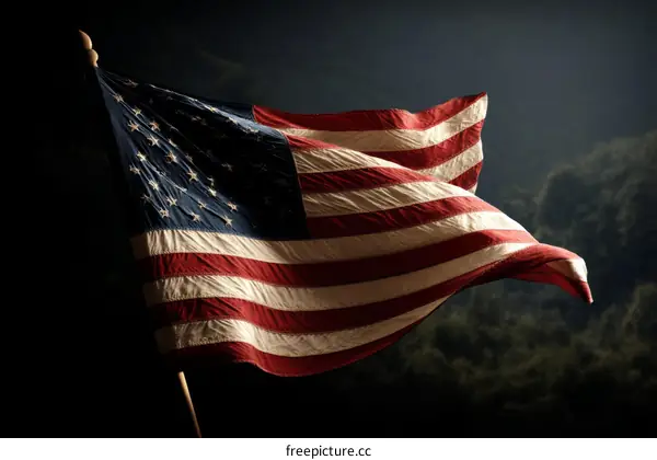 American Flag in Majestic Waving Display