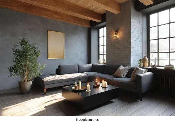Modern Industrial Living Room Interior Design