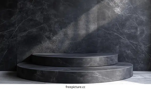 Dark Grey Marble Display Platform