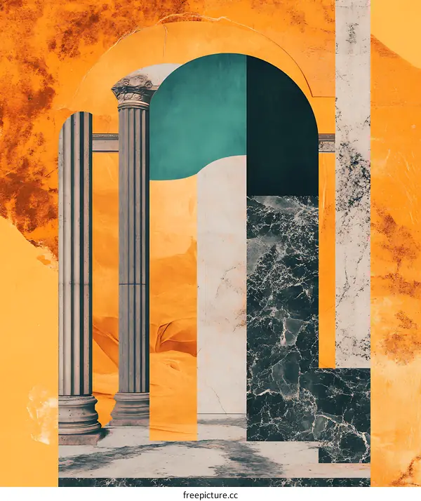 Abstract Art With Columns and Arches