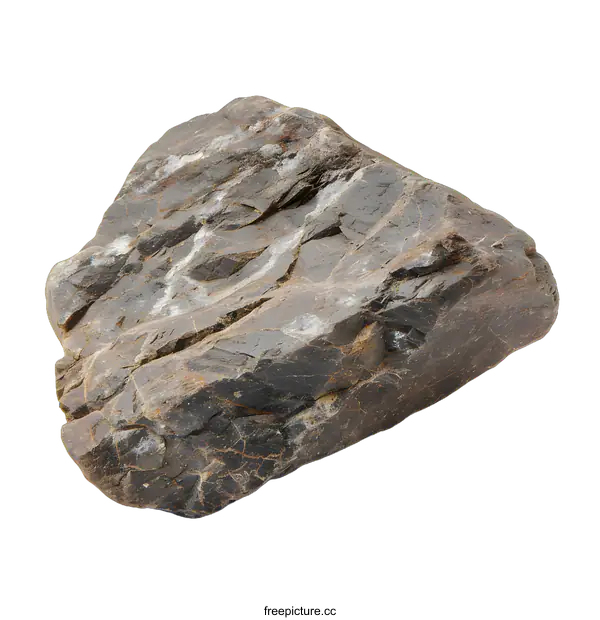 [Transparent Background PNG]Closeup Of A Large Rough Brown Rock On White Background