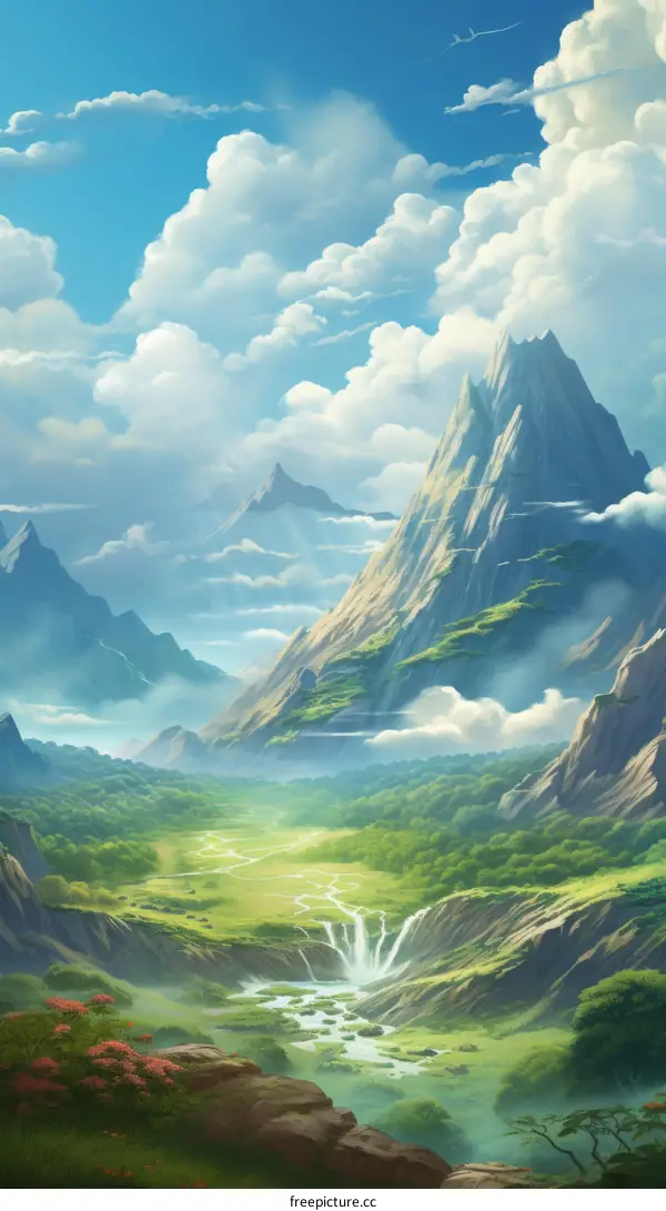 Misty mountains and a beautiful valley