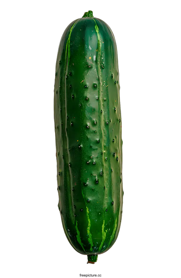 [Transparent Background PNG]A Single Green Cucumber on White