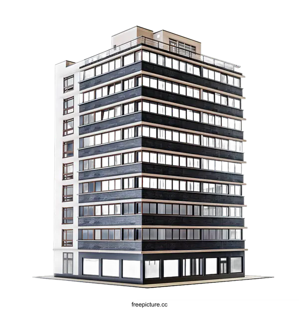 [Transparent Background PNG]Modern Brick Building Architecture Design
