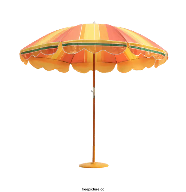 [Transparent Background PNG]Colorful Striped Outdoor Beach Umbrella