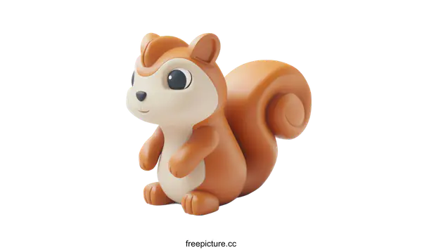 [Transparent Background PNG]Cute Cartoon Squirrel 3D Model