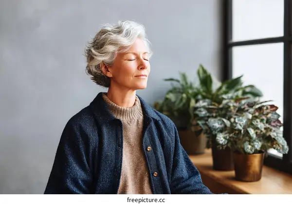 Thoughtful Senior Woman by the Window