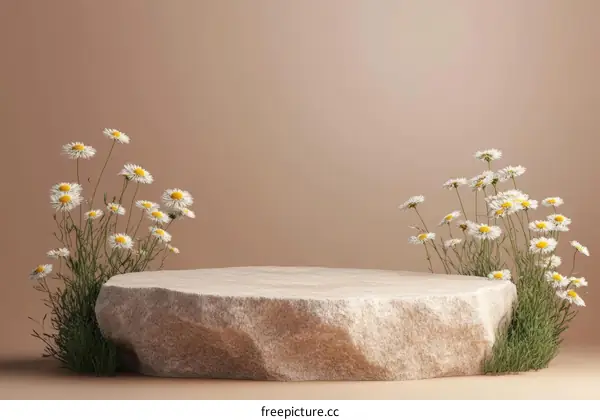 Elegant Floral Stone Display Stand