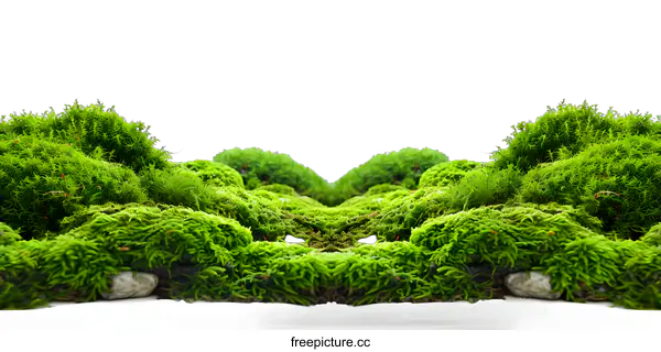 [Transparent Background PNG]Green Moss Background Isolated on White