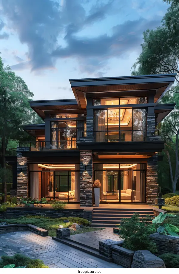 Modern Style House Amidst Serene Surroundings