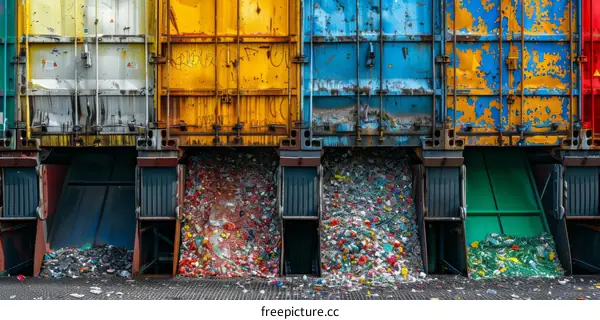 Mountains of Colorful Plastic Waste