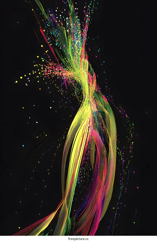 Abstract Neon Rainbow Splash Background