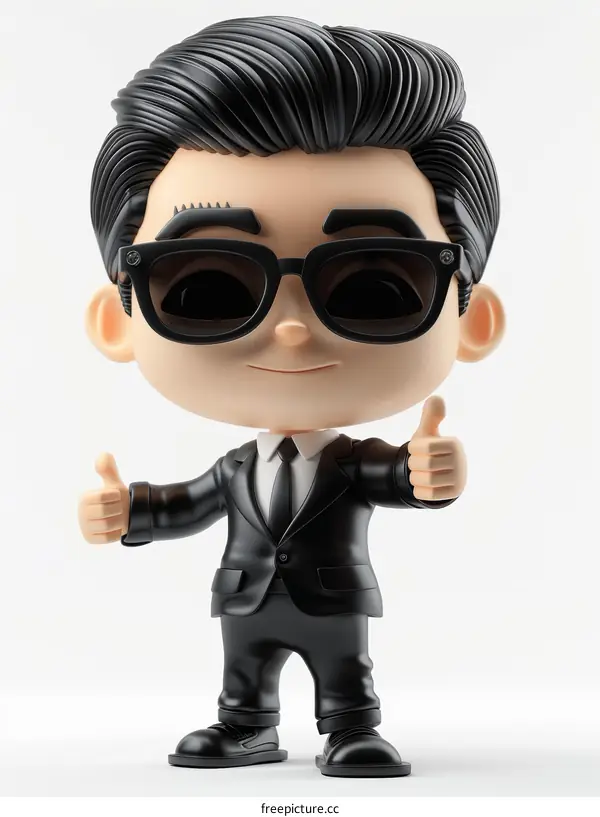 3D Asian Businessman Thumbs Up