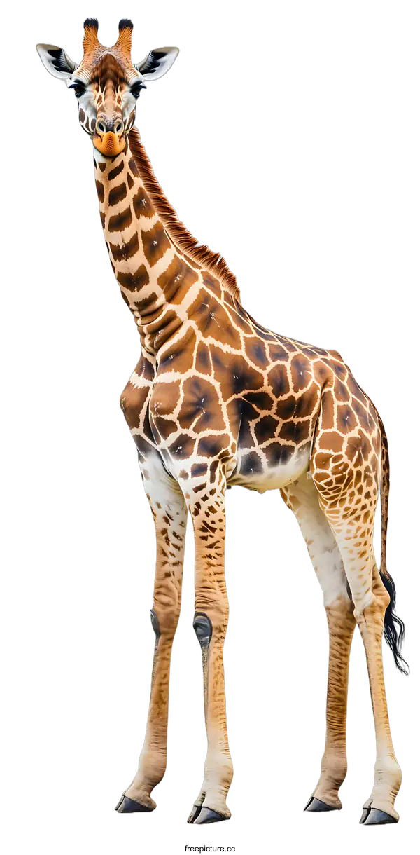 [Transparent Background PNG]Giraffe Standing on White Background