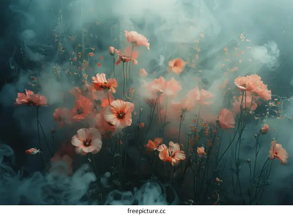 ethereal flowers in a dreamlike setting