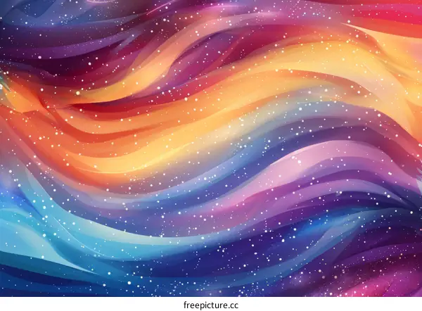 Wavy Multicolored Gradient with Stars