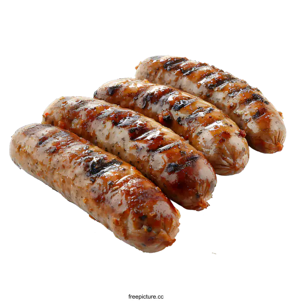 [Transparent Background PNG]Grilled Sausages on White Background
