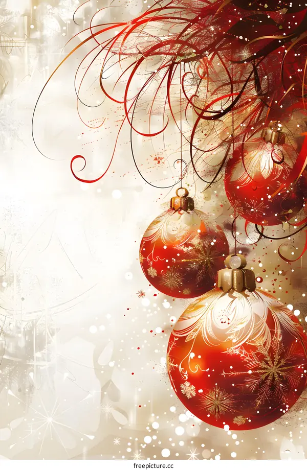 Christmas balls with golden snowflakes