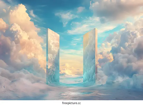 Abstract Surreal Fantasy Cloud Gate Landscape