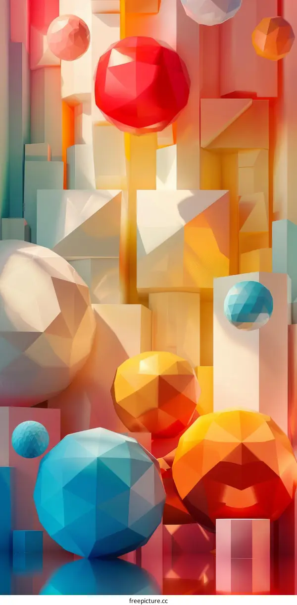 Colorful 3D Geometric Shapes Illustration
