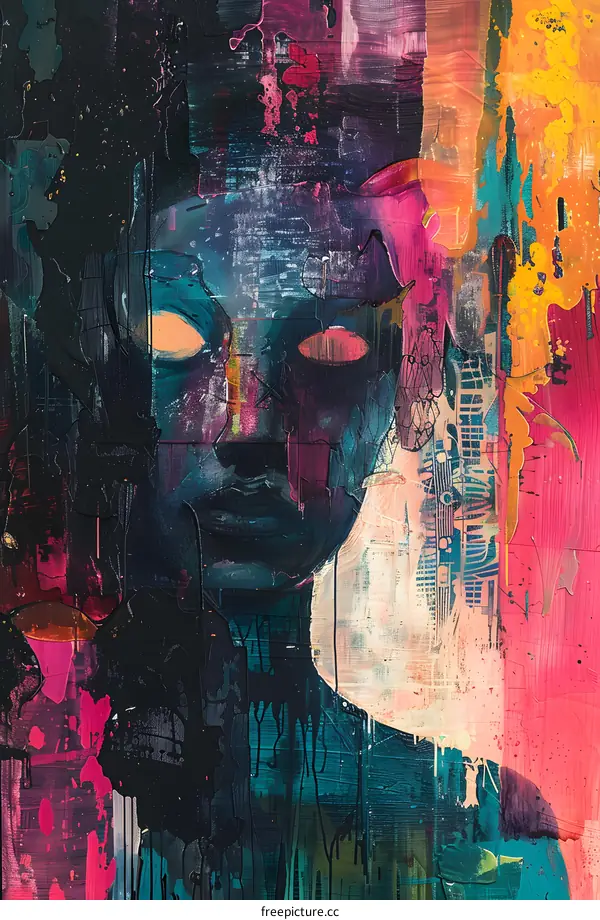 Colorful Abstract Portrait Painting