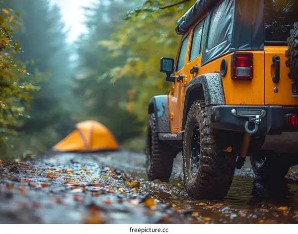 Off-roading through a forest