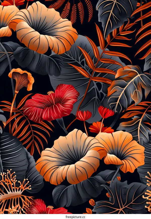 Tropical Floral Pattern Seamless Pattern