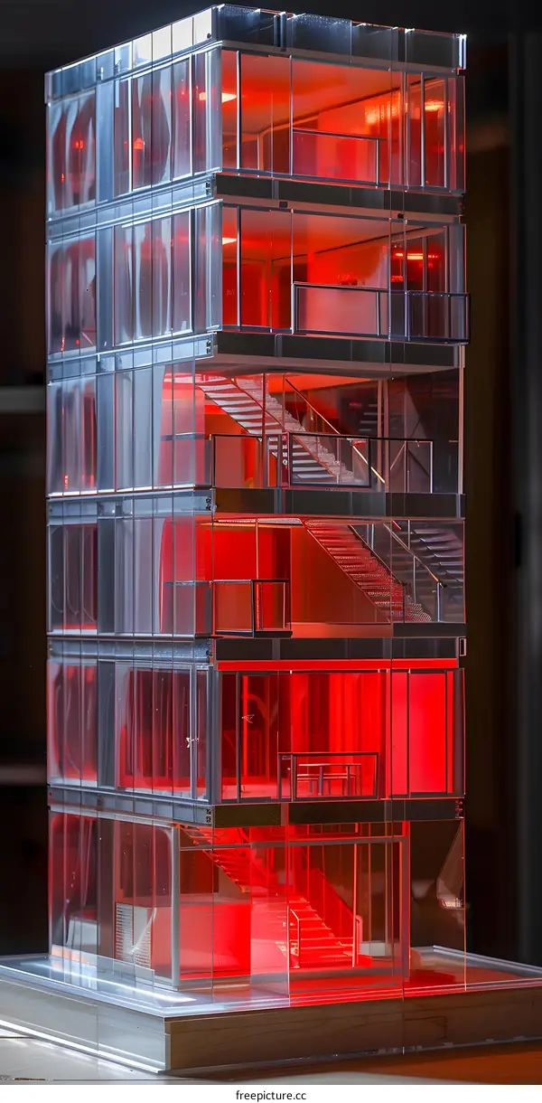 Modern Architecture Glass Building Model
