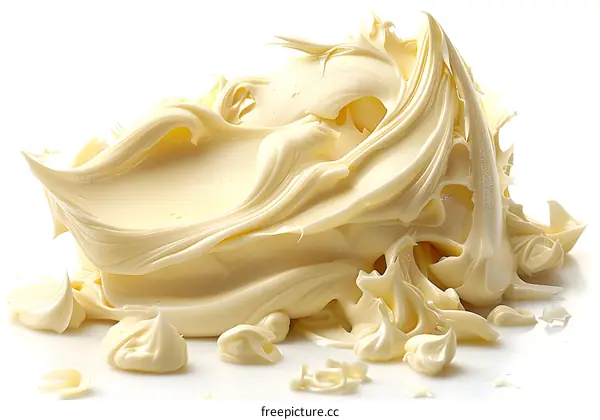 White Chocolate Swirls on White Background