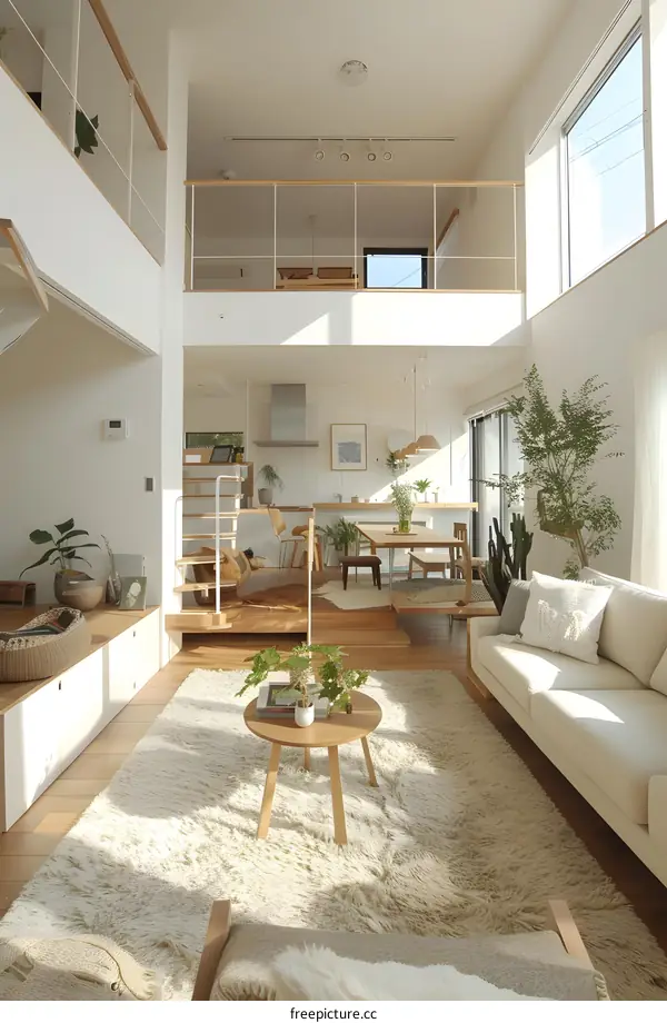 Modern Minimalist Home Interior Design with White Walls and Wooden Flooring