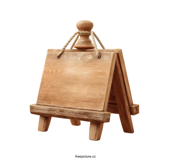 [Transparent Background PNG]Wooden Sign Holder Display Stand