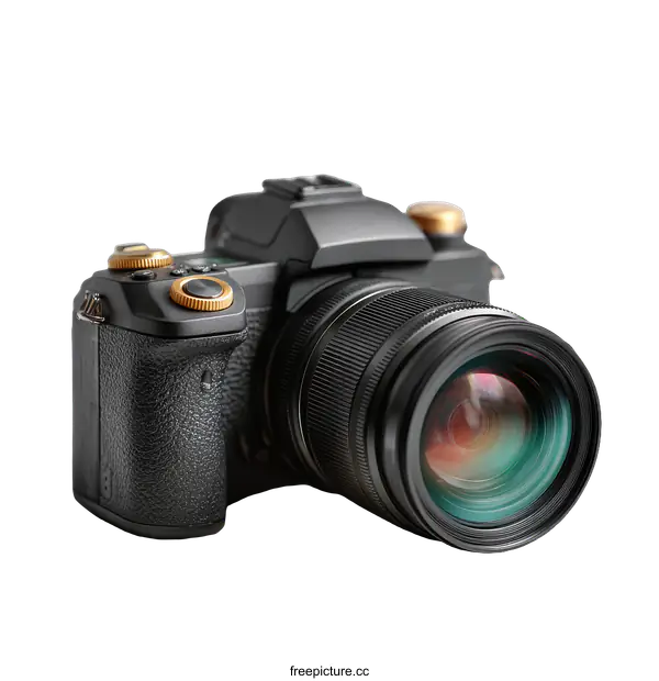 [Transparent Background PNG]Modern Digital Camera on White Background