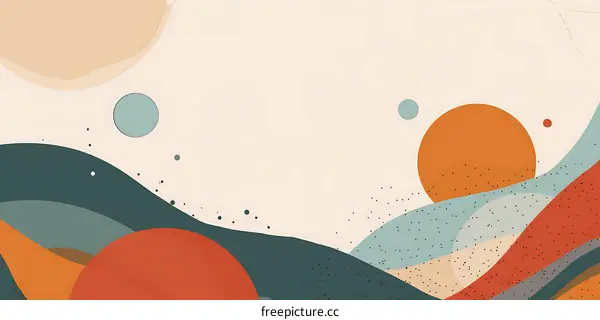 Abstract  Wavy Background With  Circles and  Dots