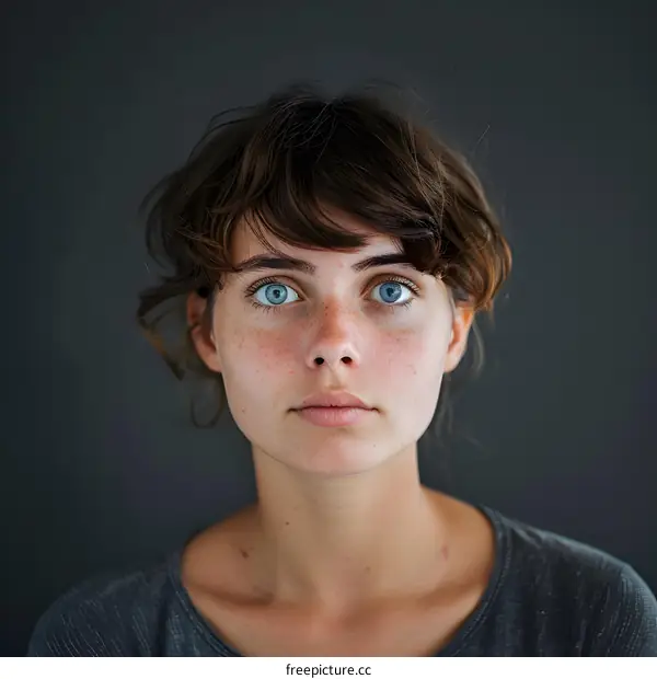 Portrait of a Woman with Blue Eyes