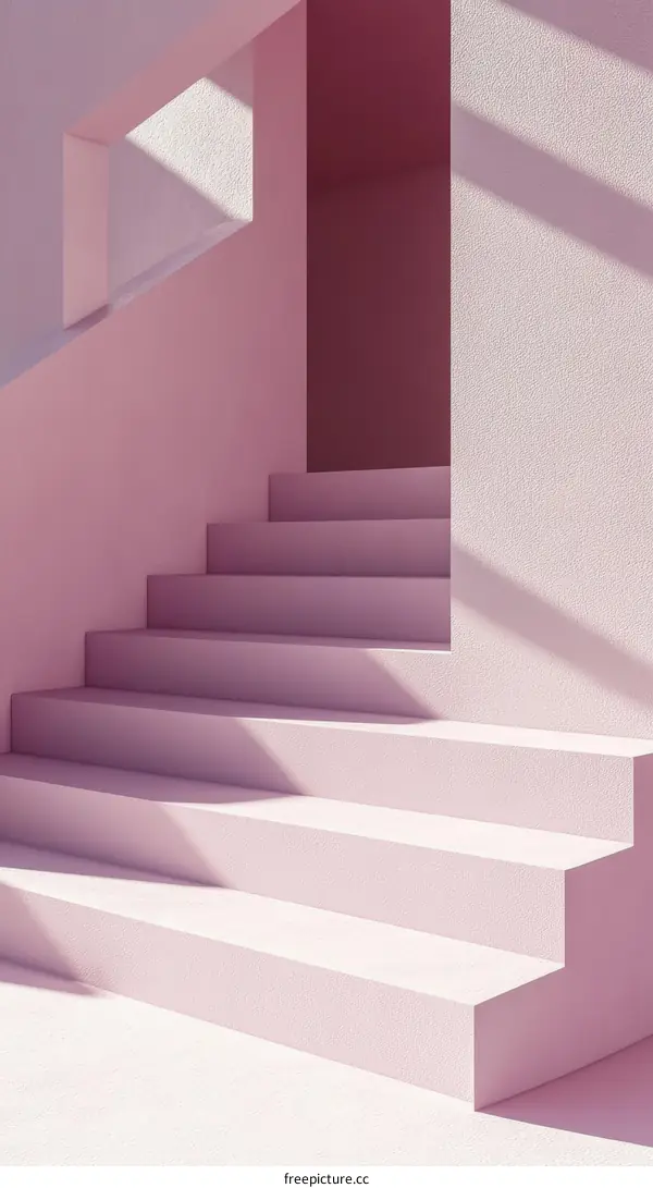 Pink Modern Staircase Interior Design