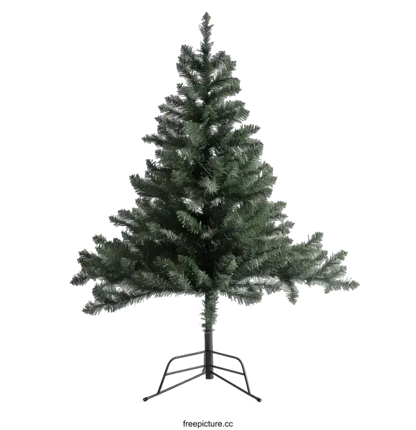 [Transparent Background PNG]Green Artificial Christmas Tree with Stand
