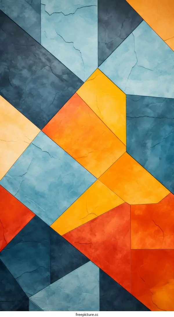 Blue, yellow, and orange geometric pattern background