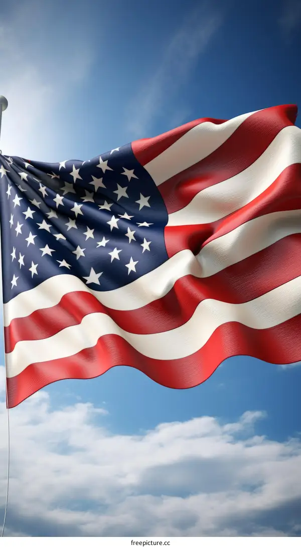 American flag waving in the wind