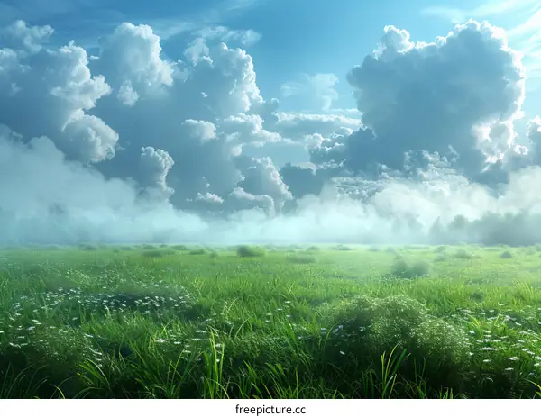 Tranquil Prairie Under Expansive Sky