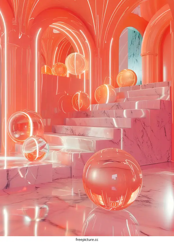 Neon Pink Architectural Design Interior