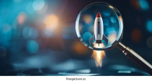 Rocket Ship Bursting Through Barrier