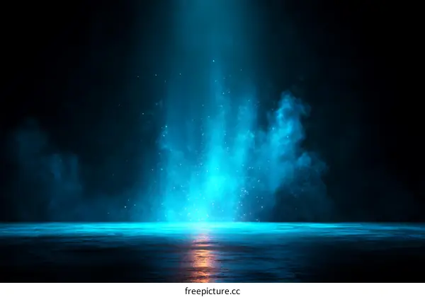 Abstract Light Blue Scene with Smoky Effect