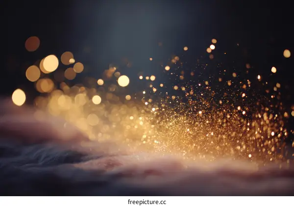 Golden Glitter Background with Bokeh
