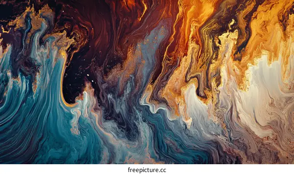 Abstract Colorful Fluid Art Painting
