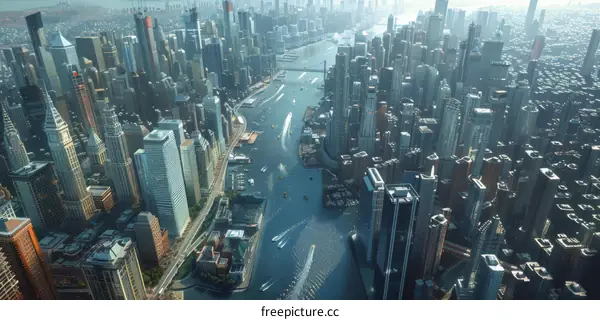 Aerial View of New York City Skyline