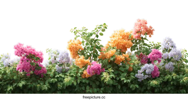 [Transparent Background PNG]Colorful Bougainvillea Flowers in Garden