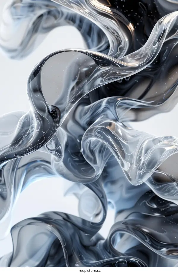 Abstract Fluid Black and White Design